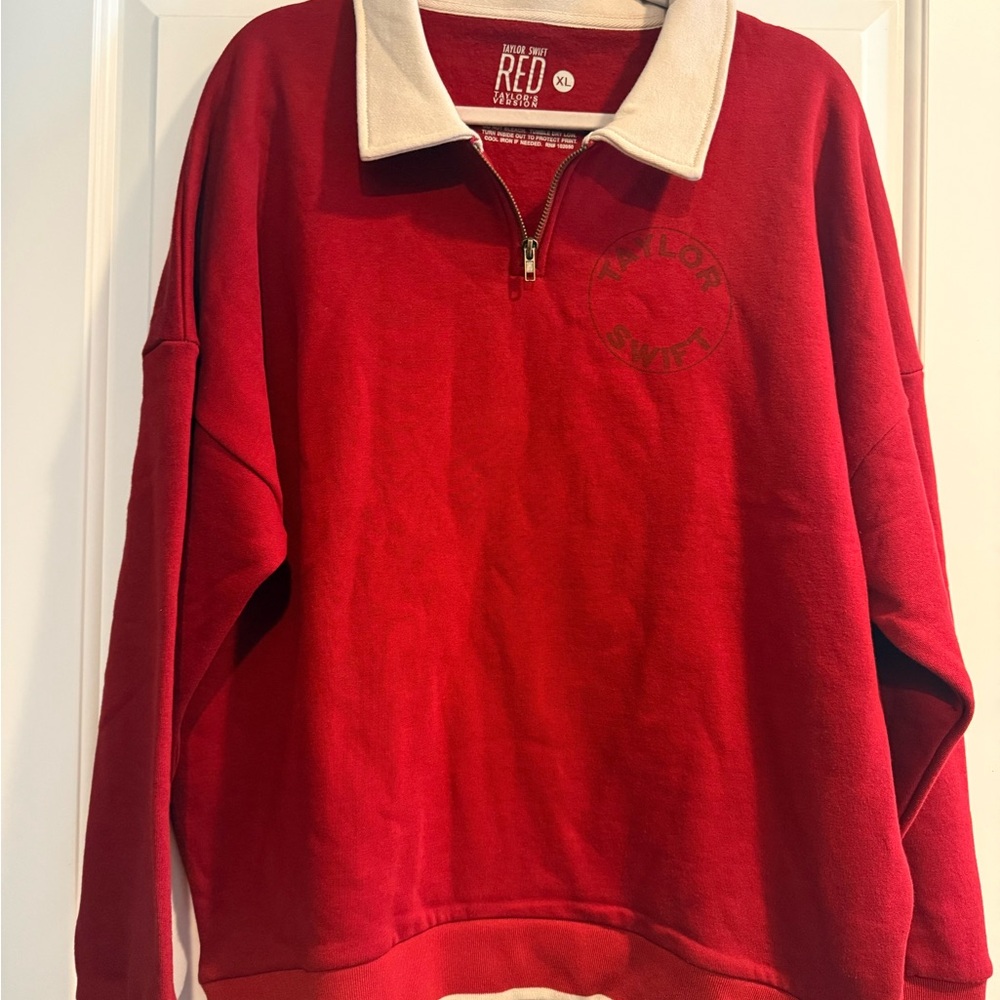 Taylor Swift- All Too Well- Red- Womens Quarter Zip- NEW! Size XL